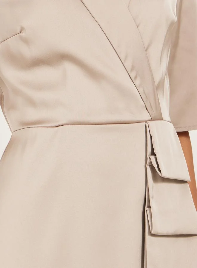 Styli Satin Belted Dress
