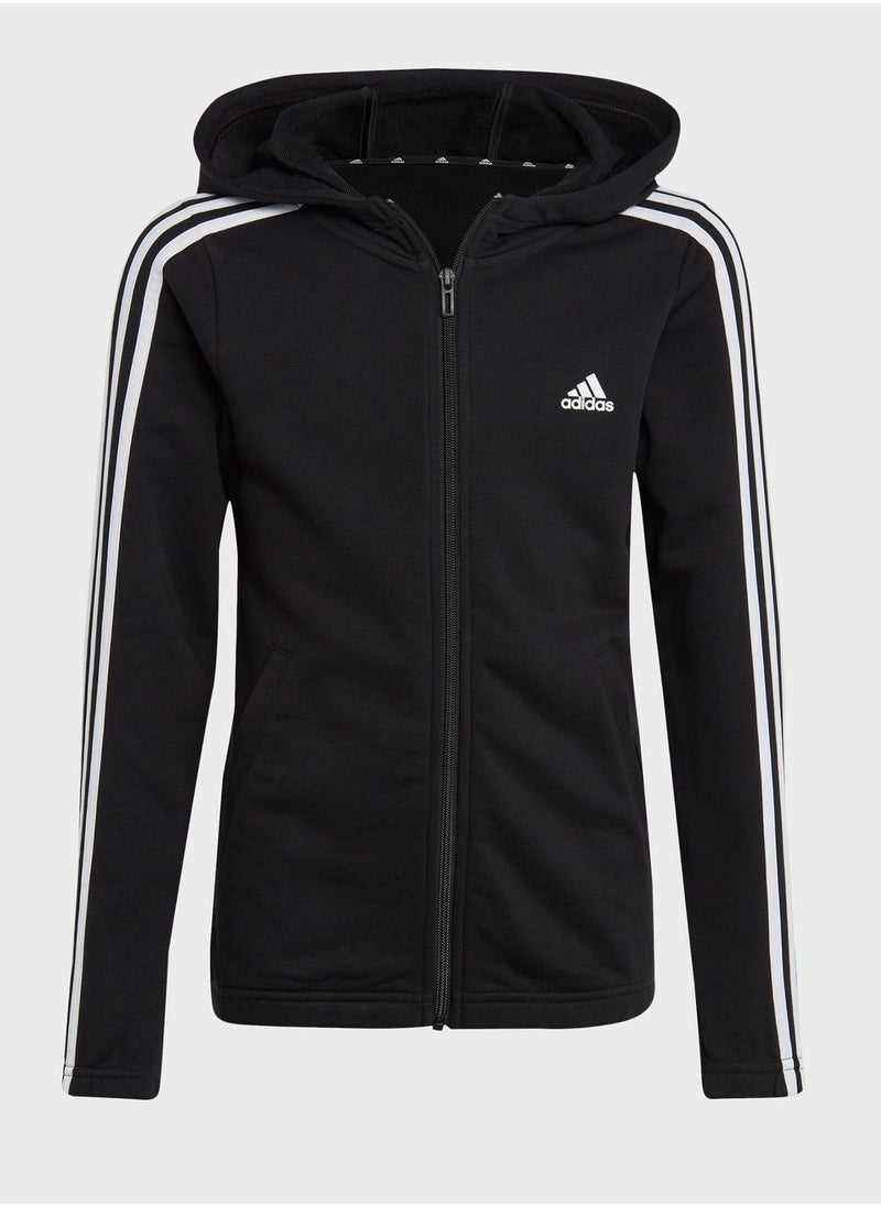 Adidas - Kids 3 Stripe Essential Hoodie - Image 1