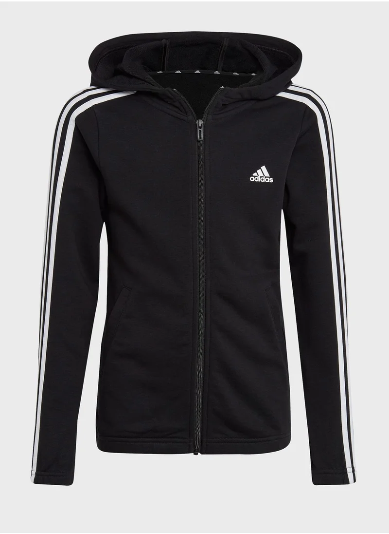 Adidas Kids 3 Stripe Essential Hoodie