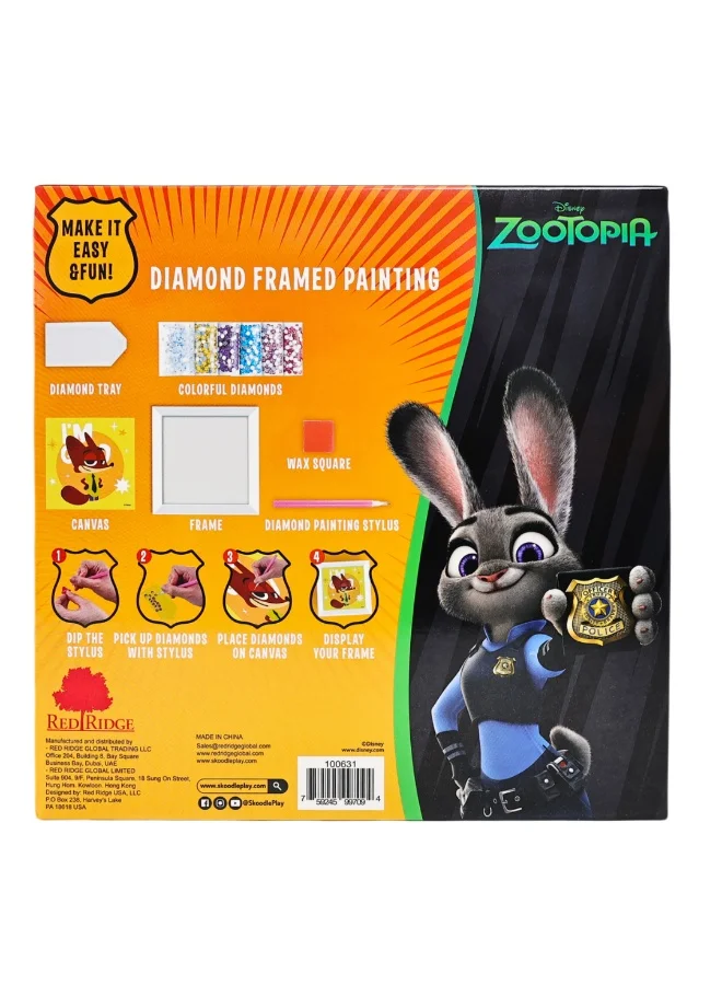 ديزني Zootopia Nick Diamond Framed Painting Kit | Make It Easy & Fun | Art & Craft Home Wall Décor | Age 6+