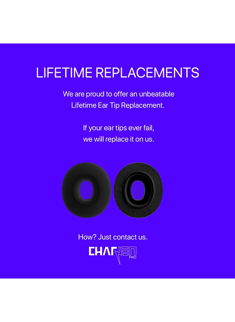 CharJenPro CharJenPro Patented AirFoams Pro Ultra V5.0 Memory Foam Ear Tips with Foam Shield for AirPods Pro 1st & 2nd Gen, Latest Version, Lifetime Replacement, Secure, Comfortable, Replacement Tip (SML)  - Image 2