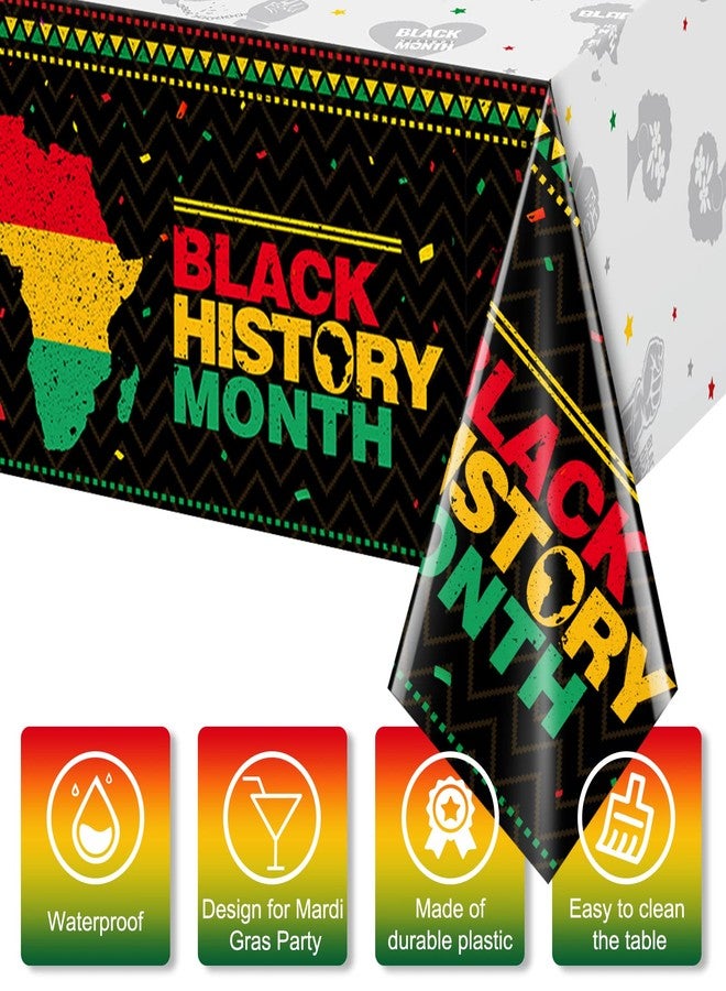 MASHAN 3 Pieces Black History Month Tablecloth Decoration,Plastic African American February Festival Holiday Rectangle Table Cover Dining Room Kitchen Table for Black History Month Party Supplies,54x108 inch - Image 3