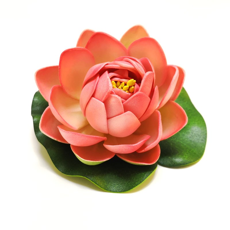 Generic 10cm Artificial Lotus Pond Decor Shallow powder 