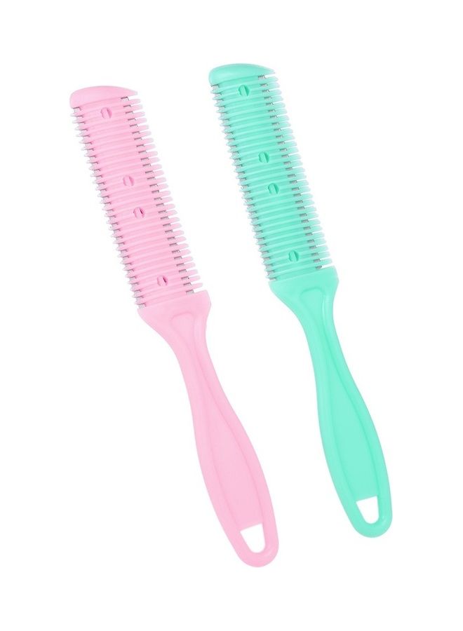 NIBEMINENT 2-Piece Hair Razor Comb Scissor Multicolour 17.5x2.8cm - Image 1