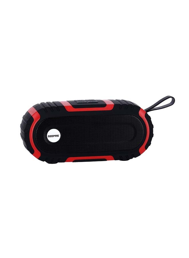 GEEPAS Rechargeable Bluetooth Speaker with TWS Connection/Bluetooth /Hand-Free Calling/USB/TF/AUX-IN/Radio Black/red - Image 1
