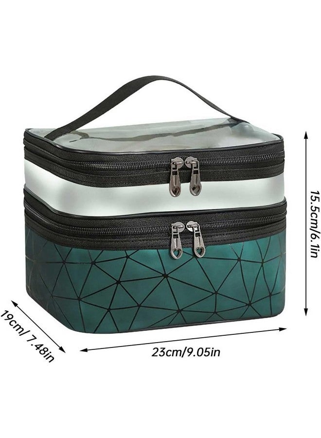 ACHARAJ Women's Make Up Travel Organizer Toiletry Kit Bag Pouch for Brush Make up Holder Fashion Portable Heavy Luxury Bag (Green) - Image 2