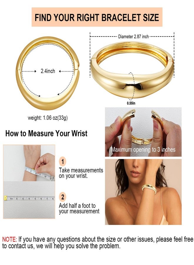 KOLODOGO Chunky Cuff Bangle Bracelets for Women Irregular Hinged Arm Cuff Open Hammered Wide Bracelet as Jewelry Gift - Image 4