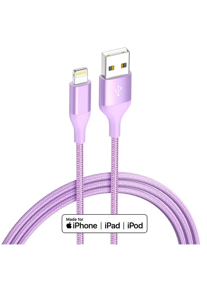 HaoKanDe Apple MFi Certified 4Colorful Lightning Cable 6FT 4Packs iPhone Charger Nylon Braided USB Charging Cord for Apple Charger, iPhone 13 12 11Pro MAX Xs XR X 8 7 6S 6 Plus SE 5S 5C iPod iPad - Image 2