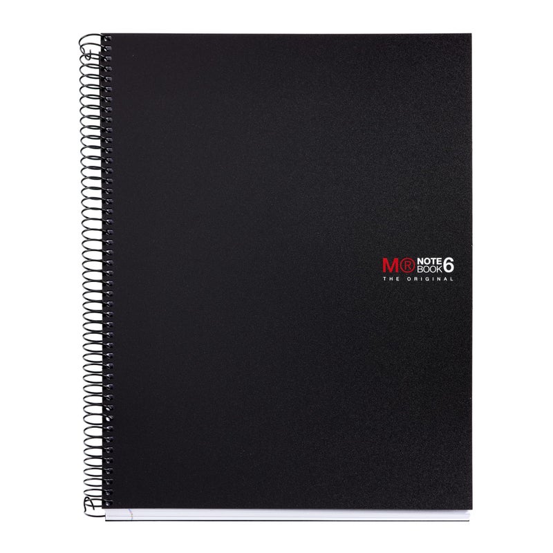 Miquelrius 8.25 X 11.75 A4 Wirebound Notebook  6-Subject  Graph Paper  Black - Image 1