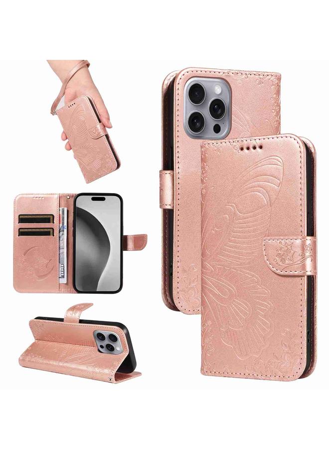 S-TOP Case For iPhone 16 Pro Max Swallowtail Butterfly Embossed Leather Phone Case - Image 1