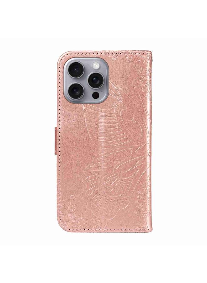 S-TOP Case For iPhone 16 Pro Max Swallowtail Butterfly Embossed Leather Phone Case - Image 3