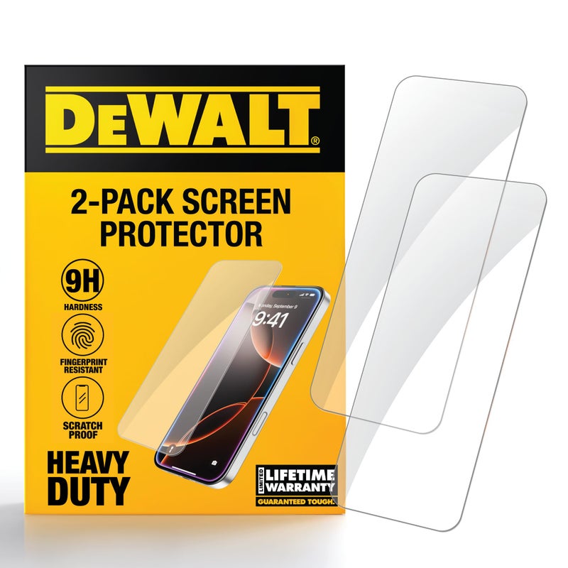 DEWALT Heavy Duty Glass Screen Protector for iPhone 15 2 Pack Tempered Glass Screen Protector Case Friendly Perfect Install Tool Included LongLasting Protection - Image 3
