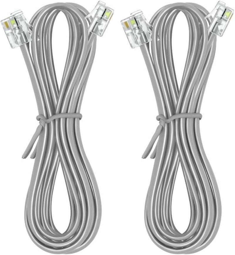 NECABLES 2Pack Phone Cord 10ft Telephone Cord Phone Cable RJ11 6P4C Male to Male for Landline and Fax - 10 Feet - Image 2