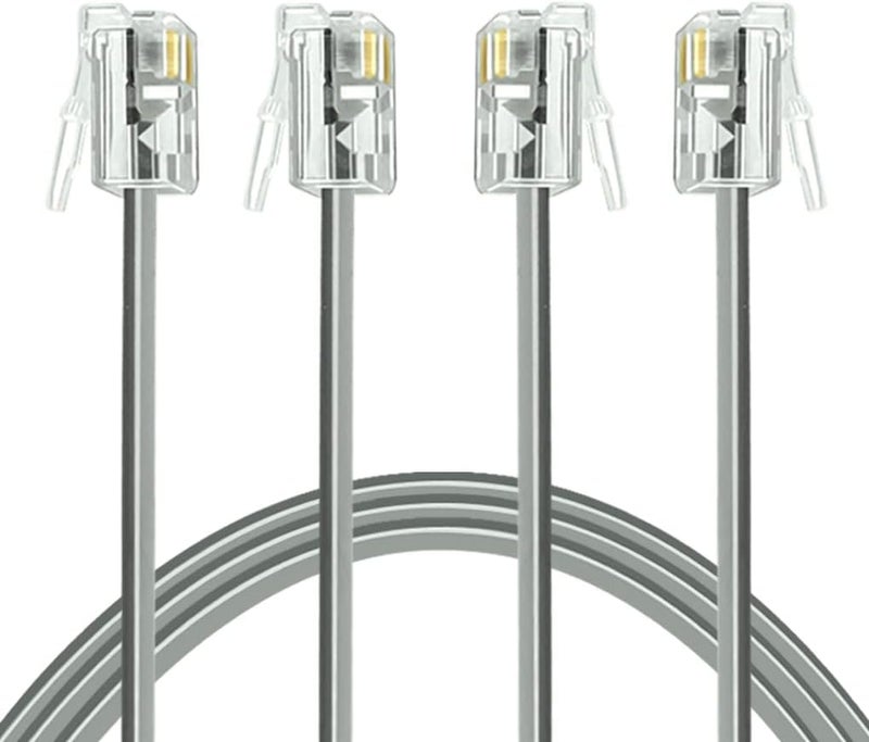 NECABLES 2Pack Phone Cord 10ft Telephone Cord Phone Cable RJ11 6P4C Male to Male for Landline and Fax - 10 Feet - Image 1