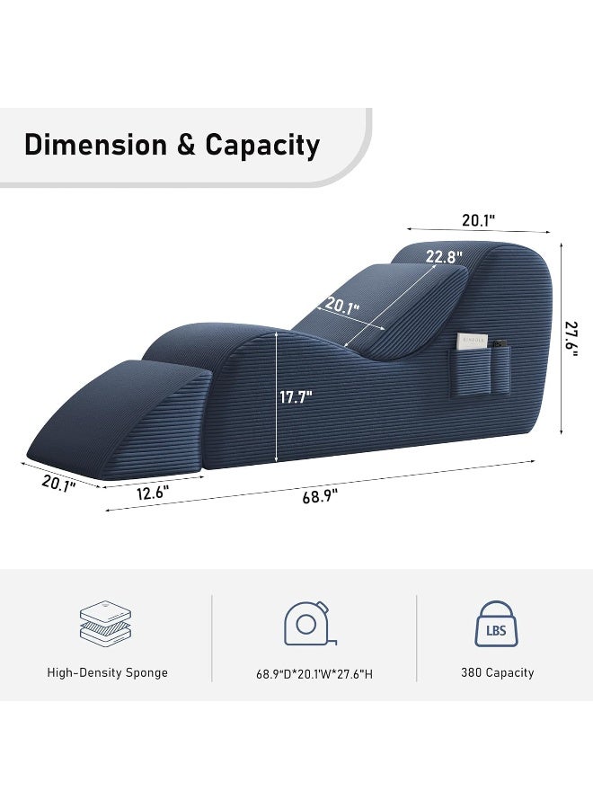 Zayn comforts Ergonomic S Shape Yoga Chaise Lounge Chair with Ottoman - Image 2