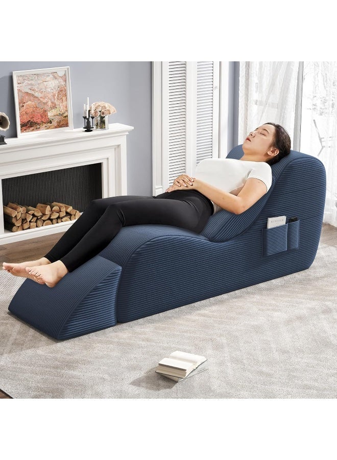 Zayn comforts Ergonomic S Shape Yoga Chaise Lounge Chair with Ottoman - Image 4