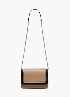 Flora Bella By Shoexpress Textured Crossbody Bag with Chain Strap and Button Closure  - Image 2