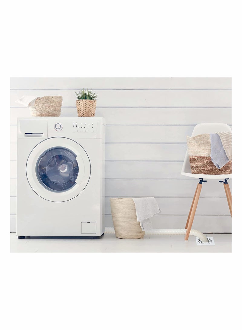 Excefore طقم تمديد خرطوم تصريف غسالة، يناسب جميع خراطيم التصريف، 2م مع محول تمديد وكلاسيب خرطوم، 2 قطع - Image 3