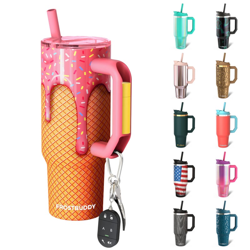 Frost Buddy Thicc Buddy 30 oz Stainless Steel Vacuum Insulated Tumbler with Lid and Straw for Water Travel Mug Cupholder Friendly Gifts for Women Men Him Her Ice Cream - Image 2