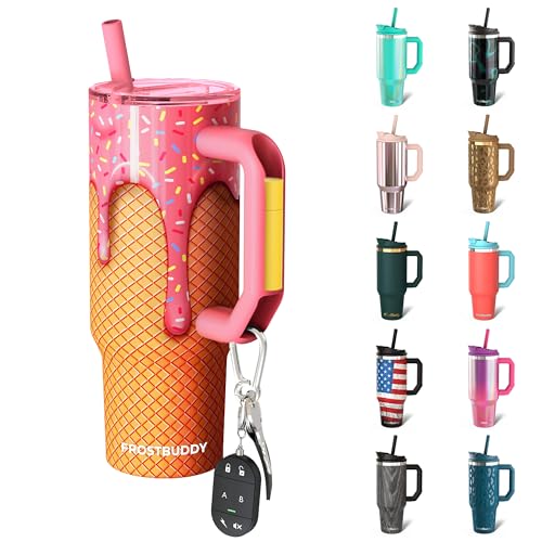 Frost Buddy Thicc Buddy 30 oz Stainless Steel Vacuum Insulated Tumbler with Lid and Straw for Water Travel Mug Cupholder Friendly Gifts for Women Men Him Her Ice Cream - Image 1
