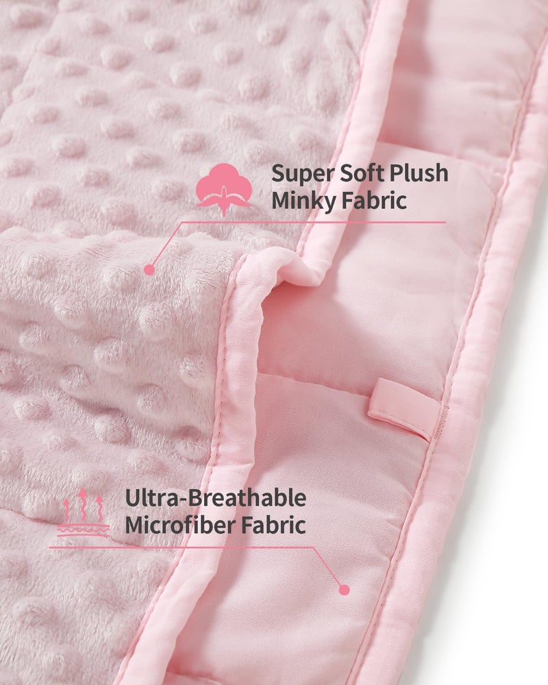 Mr. Sandman Weighted Blanket 5LBS 36 x 48 Inches  Minky Dots Heavy Blanket with Glass Beads  Soft and Cooling for School and Home  Pink - Image 3