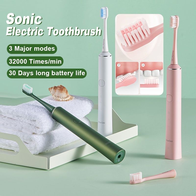 Showsee D1 Electric Toothbrush, Ultrasonic Vibration, Wireless Charging, Ipx7 Waterproof, Portable Oral Hygiene, White - Image 3