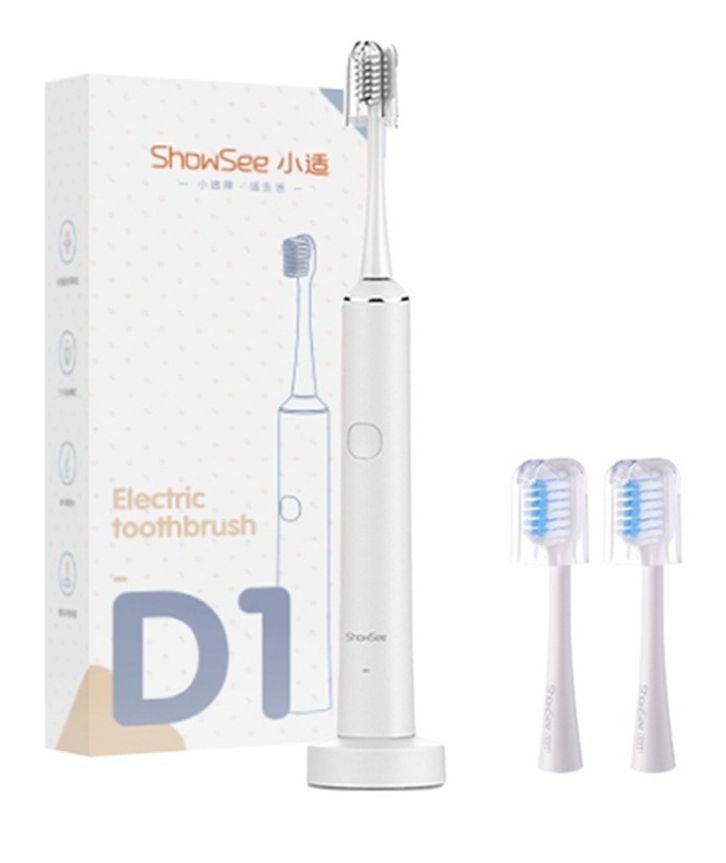 Showsee D1 Electric Toothbrush, Ultrasonic Vibration, Wireless Charging, Ipx7 Waterproof, Portable Oral Hygiene, White - Image 1