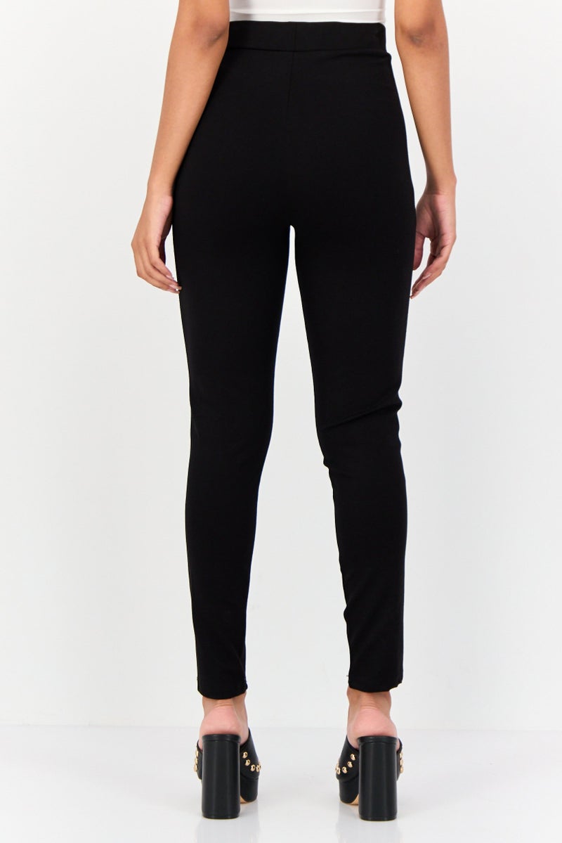 KOTON Women Solid Pull On Leggings, Black - Image 3