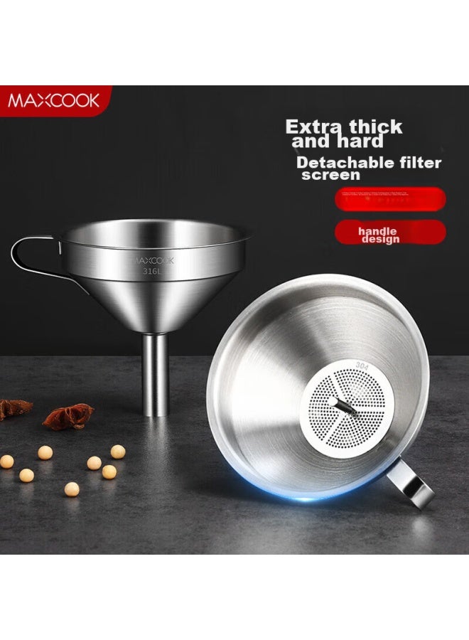 MAX COOK Meichun (maxcook) Funnel Oil Strainer, 316l Stainless Steel Funnel, Thickened 11cm Mccu6111  - Image 1