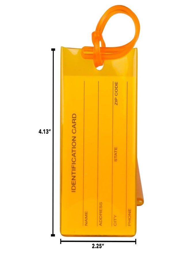 TravelMore 7 Pack TravelMore Luggage Tags for Suitcases, Flexible Silicone Travel ID Identification Labels Set for Bags & Baggage - Yellow - Image 2