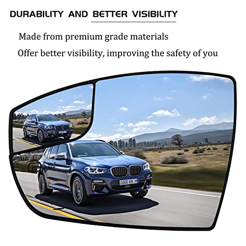 SKARUMMER Driver Left Side Heated Mirror Glass Replacement for 2013 2014 2015 2016 Ford Escape, 2013-2018 Ford C-Max Mirrors - Side View Heated Convex Mirror Glass with Rear Holder CJ5Z17K707F - Image 3