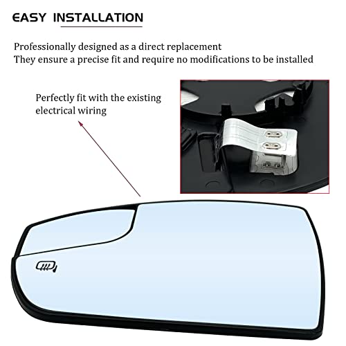 SKARUMMER Driver Left Side Heated Mirror Glass Replacement for 2013 2014 2015 2016 Ford Escape, 2013-2018 Ford C-Max Mirrors - Side View Heated Convex Mirror Glass with Rear Holder CJ5Z17K707F - Image 5