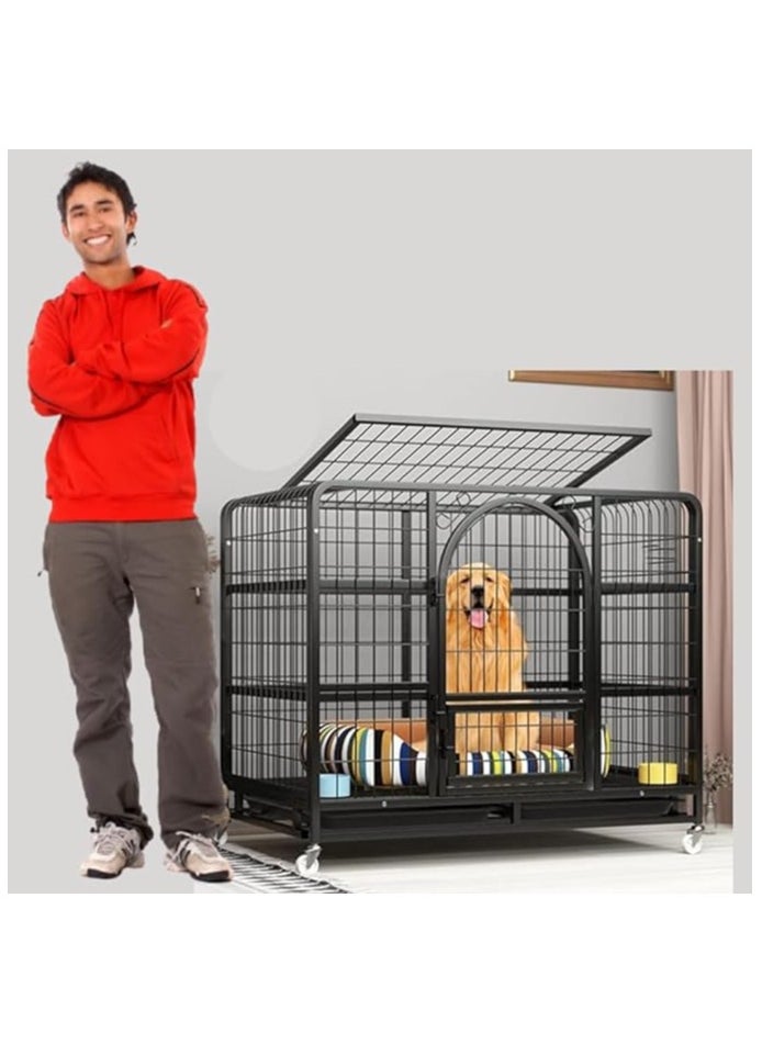 TRADE BAY - Dog Cage Foldable 43inches Large Size 110X72X96cm - Image 1