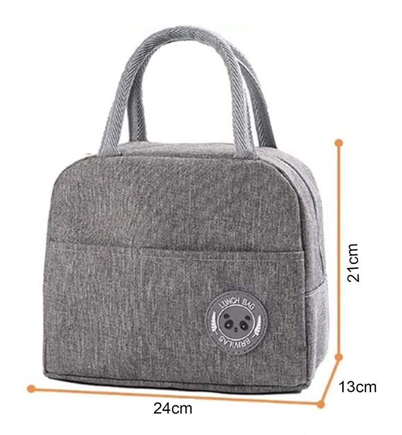 SKDBPM KDR Insulated Lunch Bags for Women Work Student Kids to School Waterproof Thermal Cooler Tote Bag Picnic Organizer Storage Tiffin Box Portable and Reusable (Gray) - Image 3