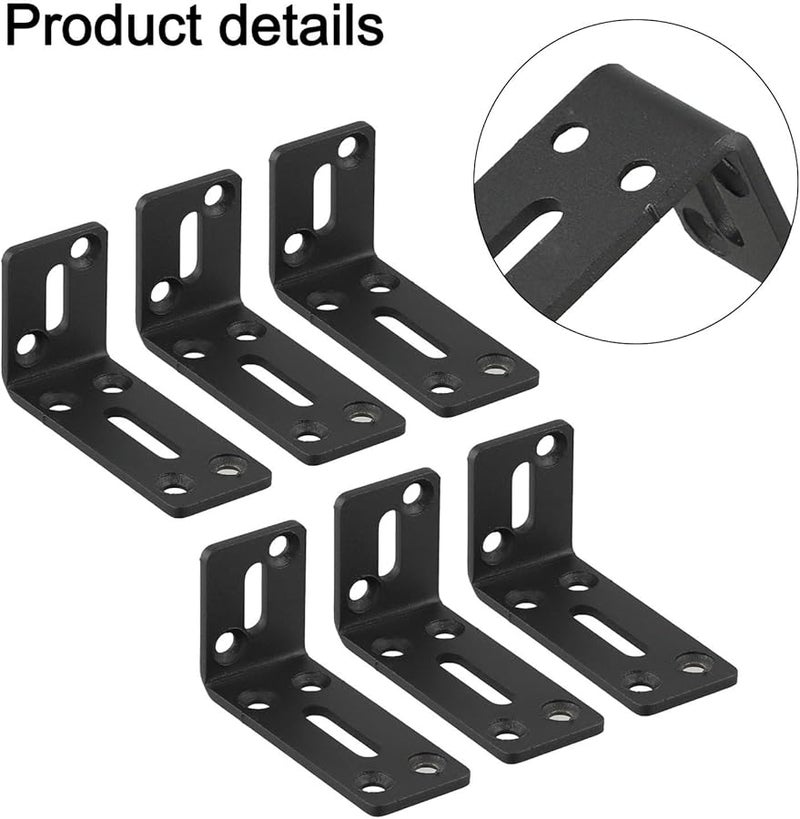 Heavy Duty 40x80mm Stainless Steel Corner Brackets Adjustable Mounting Plates for Shelves Cabinet Furniture - Image 5