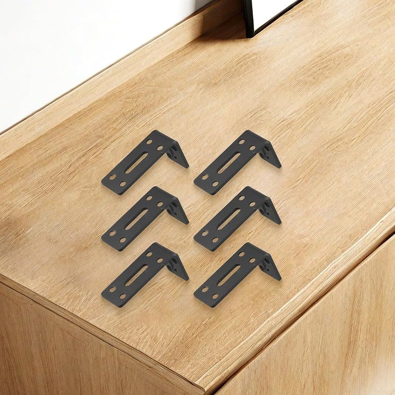 Heavy Duty 40x80mm Stainless Steel Corner Brackets Adjustable Mounting Plates for Shelves Cabinet Furniture - Image 3