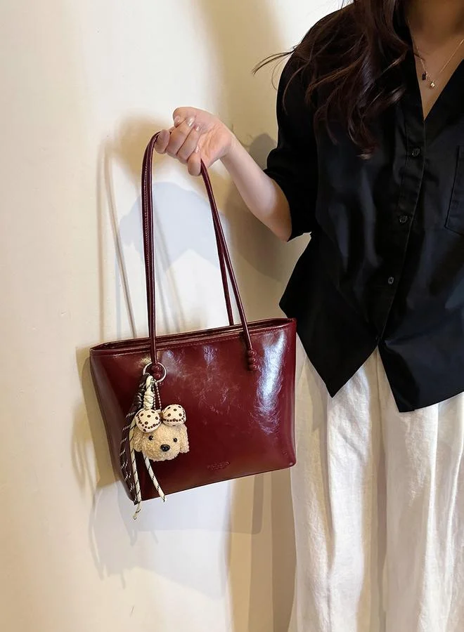 تايك تو Solid Shoulder Bag with Plush Charm