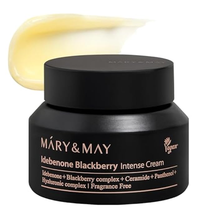 MARY & MAY Mary&May Idebenone Blackberry Cream | Antioxidant Korean Moisturizer with 5 Ceramides & Hyaluronic Acid | Skin Barrier Repair & 48H Hydration | For All Skin Types (70g/2.46oz) - Image 1