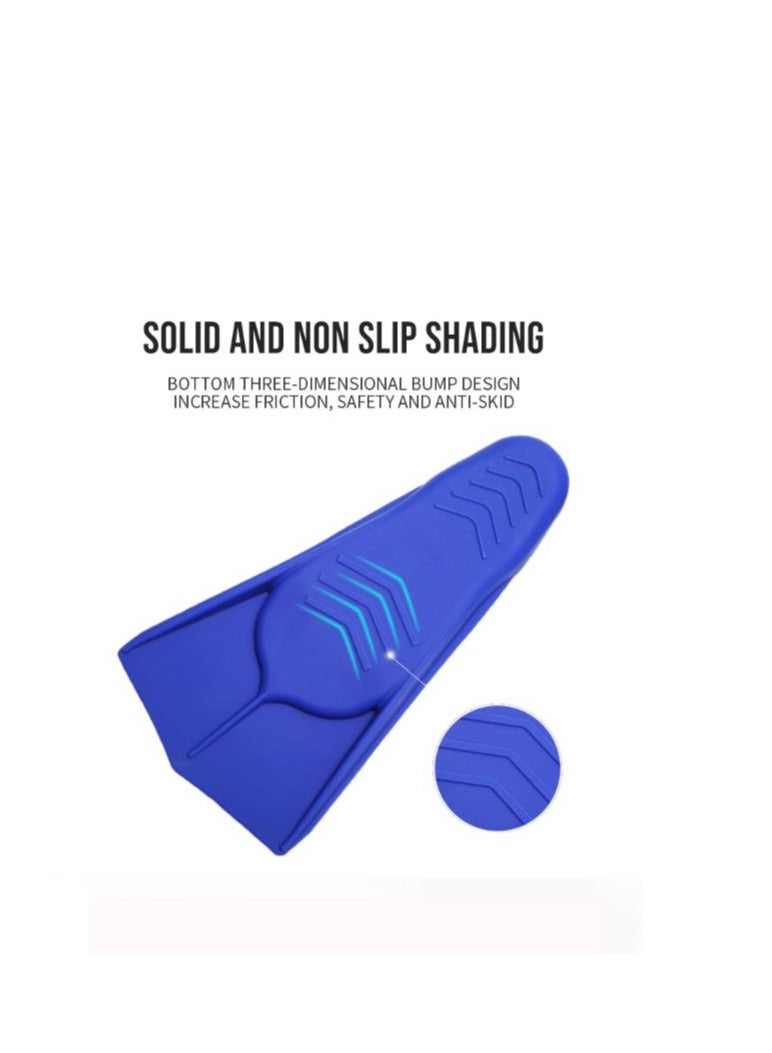 Y&D Swimming Fins Silicone Short Fins Adult Kids Professional Lightweight Diving Training Flippers for Snorkeling, and Blue M  - Image 4