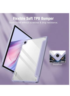 glassology Hybrid Slim Case for Samsung Galaxy Tab S8 ULTRA with S Pen Holder Shockproof Cover with Clear Transparent Back Shell Auto Wake/Sleep with Screen Protector (PURPLE)  - Image 4