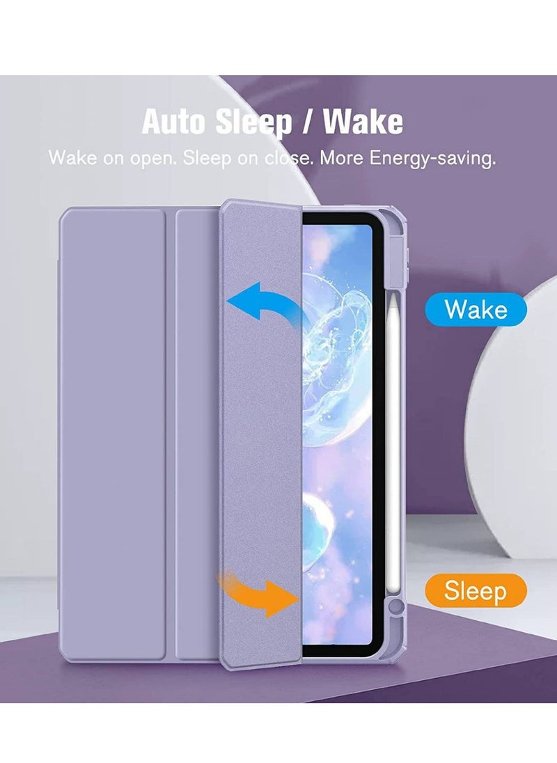glassology Hybrid Slim Case for Samsung Galaxy Tab S8 ULTRA with S Pen Holder Shockproof Cover with Clear Transparent Back Shell Auto Wake/Sleep with Screen Protector (PURPLE)  - Image 3