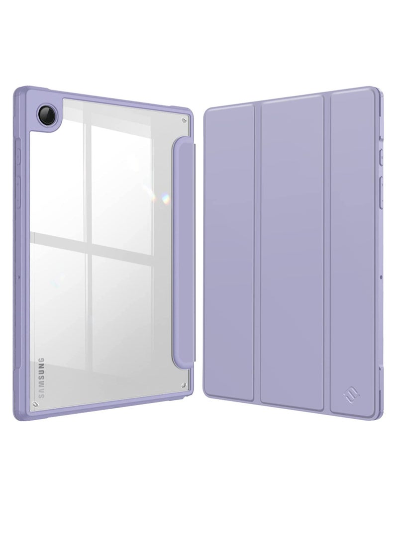 glassology Hybrid Slim Case for Samsung Galaxy Tab S8 ULTRA with S Pen Holder Shockproof Cover with Clear Transparent Back Shell Auto Wake/Sleep with Screen Protector (PURPLE)  - Image 1