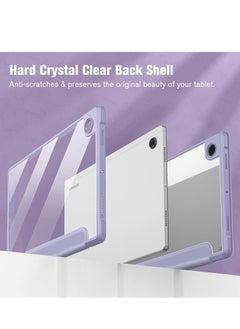 glassology Hybrid Slim Case for Samsung Galaxy Tab S8 ULTRA with S Pen Holder Shockproof Cover with Clear Transparent Back Shell Auto Wake/Sleep with Screen Protector (PURPLE)  - Image 2