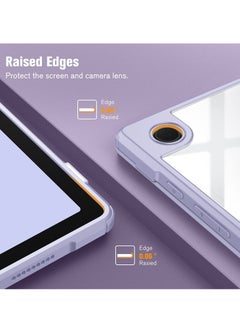 glassology Hybrid Slim Case for Samsung Galaxy Tab S8 ULTRA with S Pen Holder Shockproof Cover with Clear Transparent Back Shell Auto Wake/Sleep with Screen Protector (PURPLE)  - Image 5