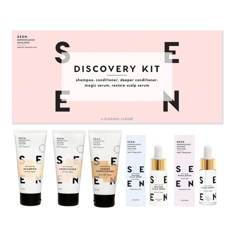SEEN Discovery Kit - Fragrance Free - Non-Comedogenic & Hair Set- Dermatologist-Developed - Safe for Sensitive, Eczema & Acne Prone Skin - Image 1