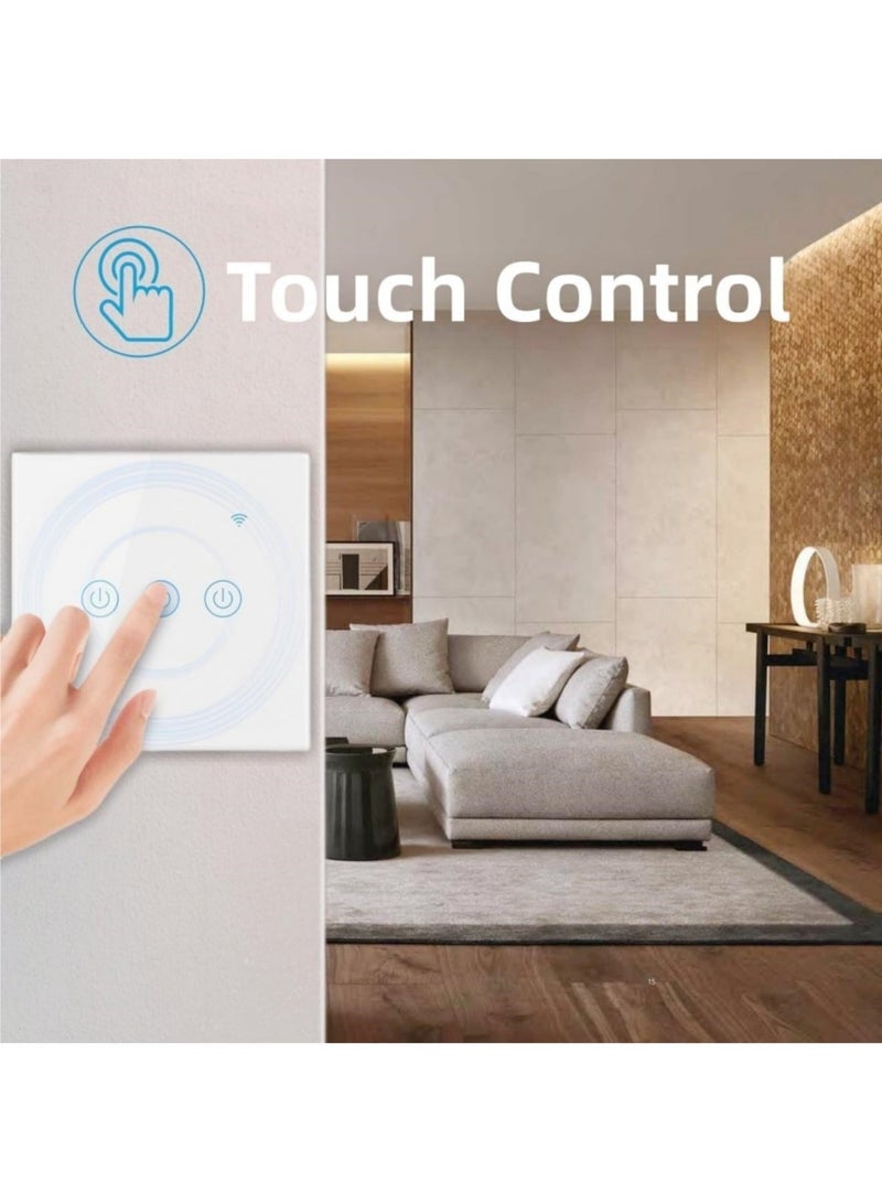 saykfoe WiFi Smart Wall Light Switch, Neutral Wire Required, No Hub Required, Touch & App Remote Control, Timing Function & Voice Control (Gang 3, White) - Image 2