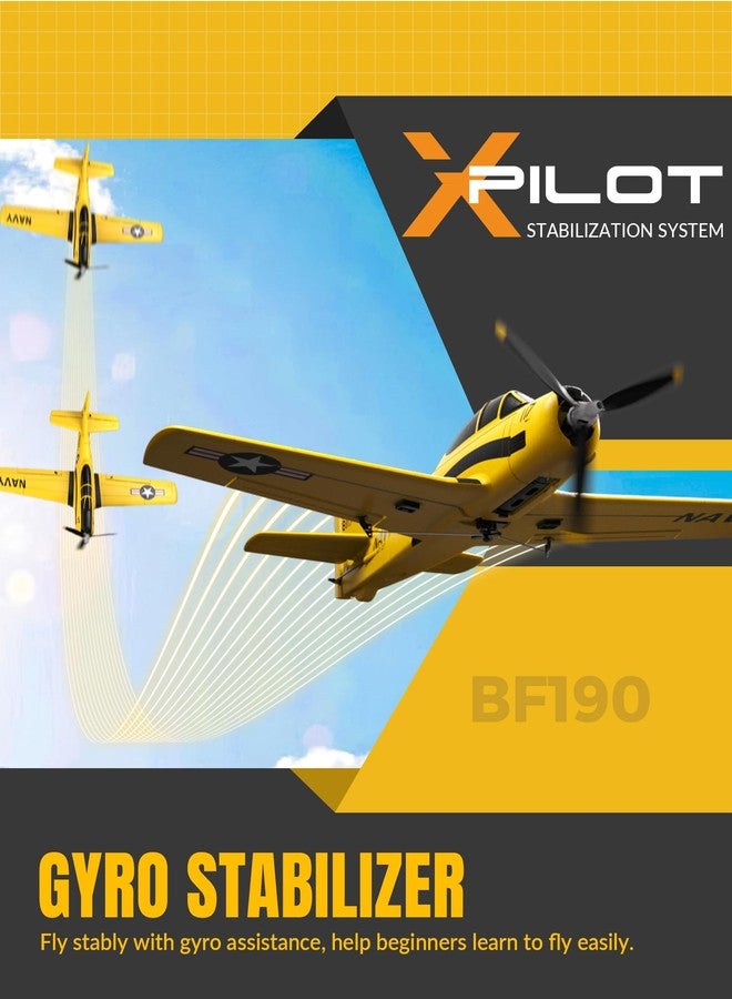 volantexrc RC Plane for Beginners, 4CH WWII RC Airplane T28 Trojan with Aileron, 2.4Ghz Remote Control Plane with Xpilot Self Righting&One Key Aerobatic for Adults (761-9 RTF Yellow) - Image 3