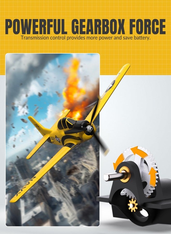 volantexrc RC Plane for Beginners, 4CH WWII RC Airplane T28 Trojan with Aileron, 2.4Ghz Remote Control Plane with Xpilot Self Righting&One Key Aerobatic for Adults (761-9 RTF Yellow) - Image 4