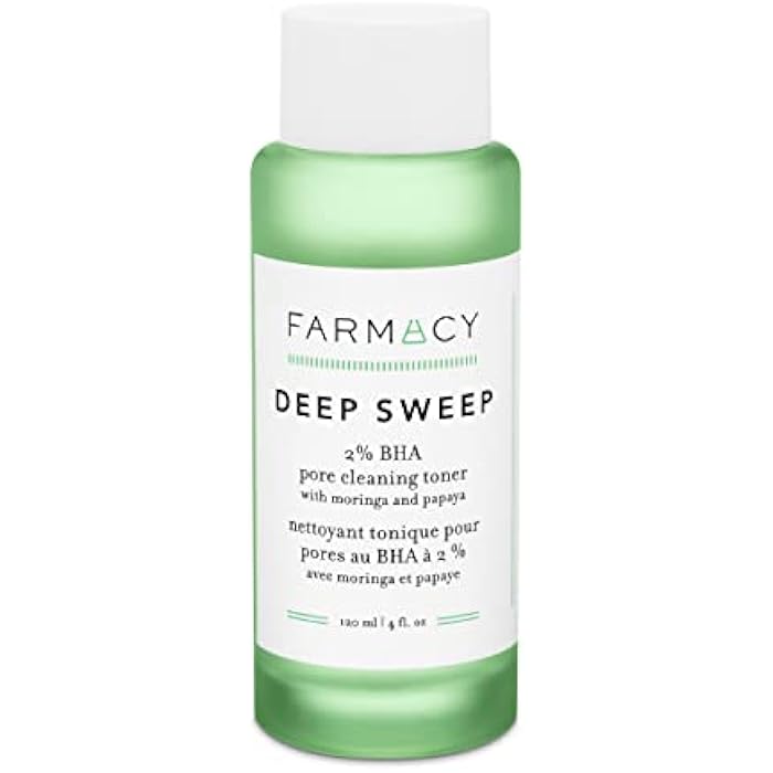 Farmacy 2% Salicylic Acid Toner for Face - Deep Sweep Gentle BHA Exfoliant for Oily Skin - Refines Texture with Papaya Enzymes & Moringa Water for a Healthy-Looking Complexion (120ml) - Image 1