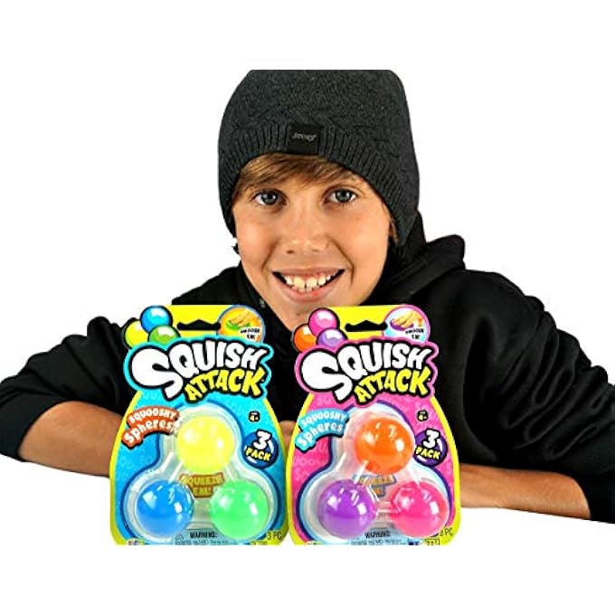 Ja-Ru Mini Stretchy Balls 6 Units Assorted in 2 Packs Squish Attack | Stress Balls Anxiety Relief Squishy Toys for Kids and Adults. Hand Therapy & Sensory Fidget Ball. Plus 1 Bouncy Ball | 5565-2p - Image 5